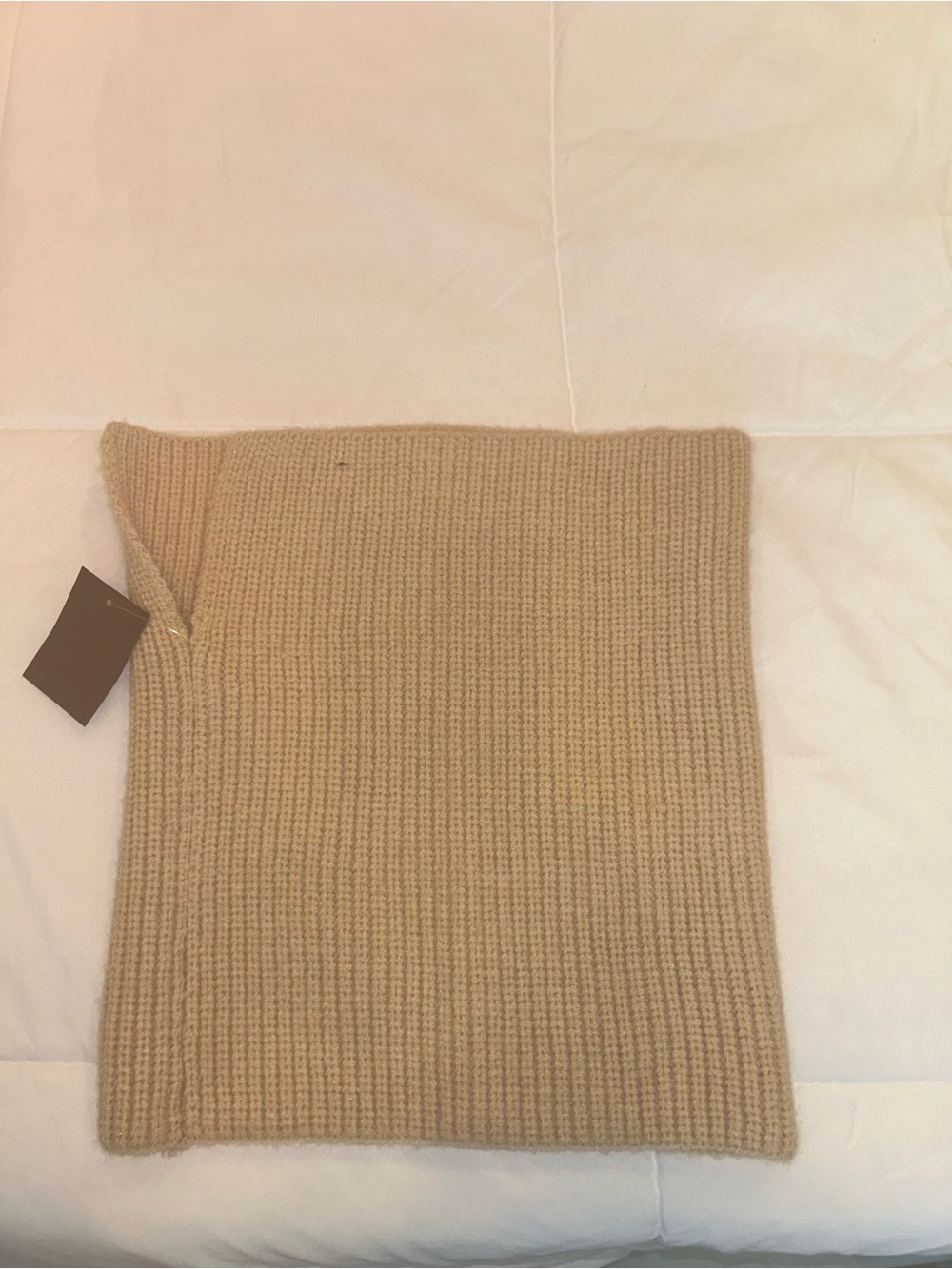 Knit Neck Tube Top - Neutral Camel